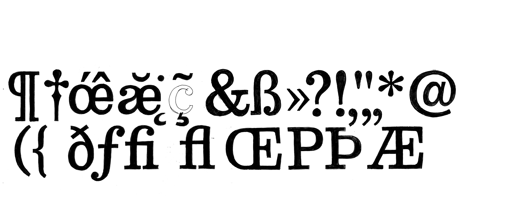 Manual sketches for diacritics and other stuff